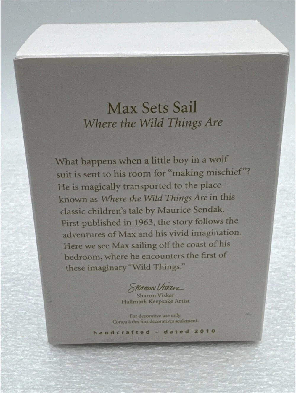 Max Sets Sail Where the Wild Things Are Hallmark Keepsake Ornament 2010 NIB